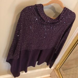 Minnie Rose purple sequined poncho